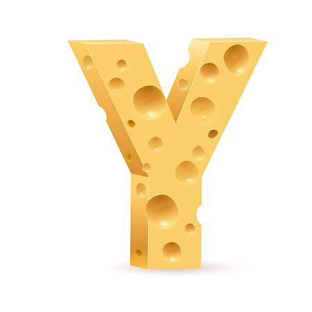 parmesan cheese pieces isolated - Cheese font Y letter. Illustration on white. Stock Photo - Budget Royalty-Free & Subscription, Code: 400-06631191