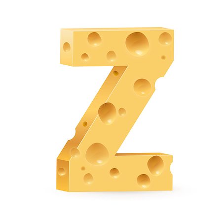 parmesan cheese pieces isolated - Cheese font Z letter. Illustration on white. Stock Photo - Budget Royalty-Free & Subscription, Code: 400-06631192