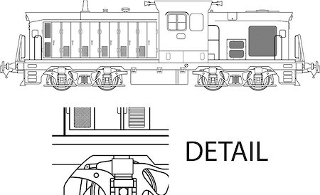 High detailed vector illustration of modern locomotive Foto de stock - Royalty-Free Super Valor e Assinatura, Número: 400-06631275