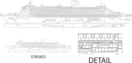High detailed vector illustration of a cruise ship - side view Foto de stock - Royalty-Free Super Valor e Assinatura, Número: 400-06631276