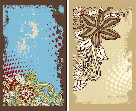 vector illustration of vertical floral banners or bookmarks Foto de stock - Royalty-Free Super Valor e Assinatura, Número: 400-06631273