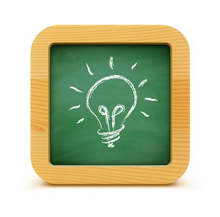 Vector illustration of new idea concept with green blackboard and light bulb Stock Photo - Budget Royalty-Free & Subscription, Code: 400-06631434