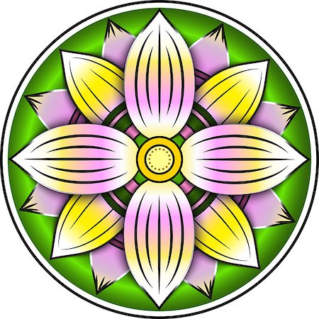 simsearch:400-04726532,k - Lotus colorful ornament. Vector illustration of symbol Stock Photo - Budget Royalty-Free & Subscription, Code: 400-06632079