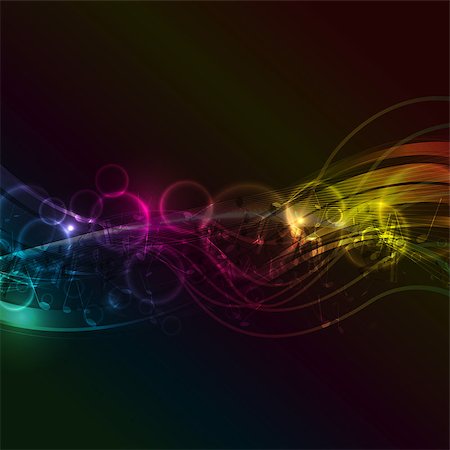 simsearch:400-06136332,k - Decorative background with an abstract music notes design Foto de stock - Super Valor sin royalties y Suscripción, Código: 400-06632091