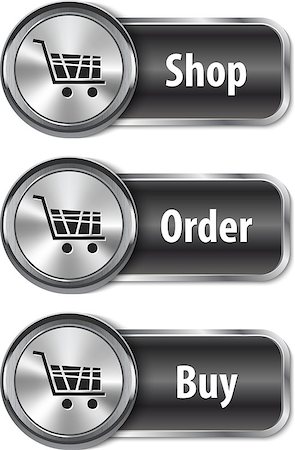 Metallic and glossy web elements/buttons for online shopping. Vector illustration Foto de stock - Royalty-Free Super Valor e Assinatura, Número: 400-06633760