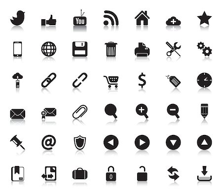 facebook - Web Icons Set. Stock Photo - Budget Royalty-Free & Subscription, Code: 400-06633899