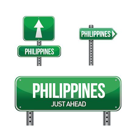 empty modern road - philippines Country road sign illustration design over white Stock Photo - Budget Royalty-Free & Subscription, Code: 400-06644042