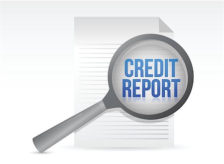 Credit Report and Magnifying Glass illustration design Stock Photo - Budget Royalty-Free & Subscription, Code: 400-06644188