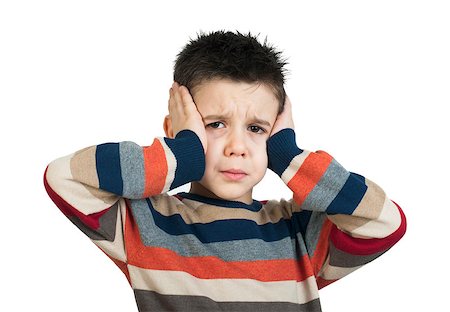 Child have headache. White isolated studio shot Stock Photo - Budget Royalty-Free & Subscription, Code: 400-06644549