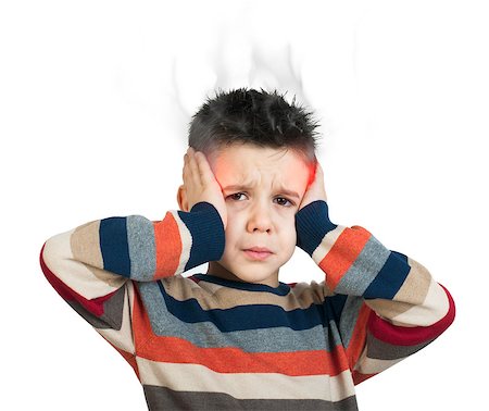 Child have headache. White isolated studio shot Stock Photo - Budget Royalty-Free & Subscription, Code: 400-06644550