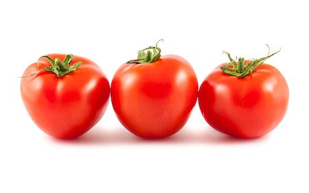 simsearch:400-07288793,k - Three red tomato isolated on white background Photographie de stock - Aubaine LD & Abonnement, Code: 400-06644585