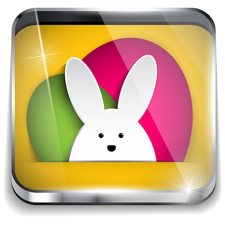 simsearch:400-06638864,k - Vector - Happy Easter Glossy Application Button Stock Photo - Budget Royalty-Free & Subscription, Code: 400-06644630