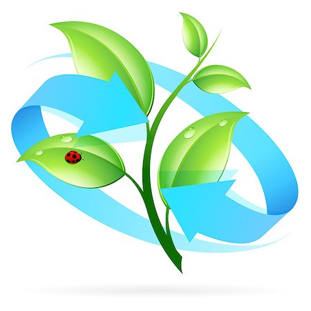 protection vector - Logo Nature Recyclage with Arrow and Ladybird Stock Photo - Budget Royalty-Free & Subscription, Code: 400-06644685