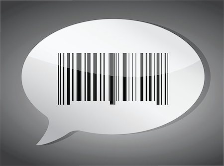 Barcode label speech bubble illustration design over a dark background Stock Photo - Budget Royalty-Free & Subscription, Code: 400-06645076