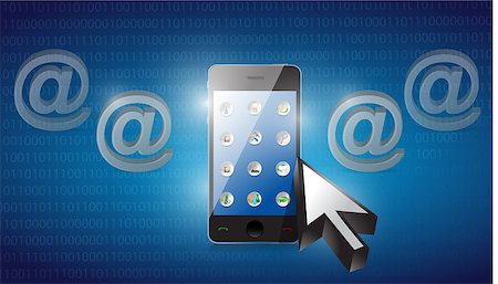 simsearch:400-04773555,k - smartphone selected on a blue binary background illustration design Stockbilder - Microstock & Abonnement, Bildnummer: 400-06645097