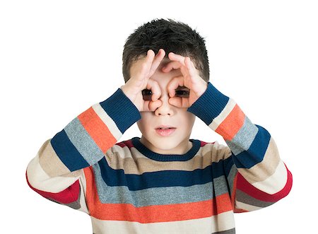 Little boy looking through his â??â??hands Stock Photo - Budget Royalty-Free & Subscription, Code: 400-06645402