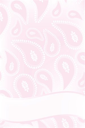 Card template with copyspace and paisley design in rose and white - eps10 vector illustration Stock Photo - Budget Royalty-Free & Subscription, Code: 400-06645417