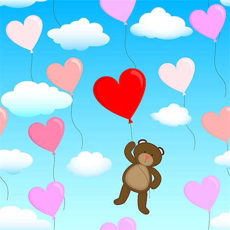 teddy bear with a balloon Stock Photo - Budget Royalty-Free & Subscription, Code: 400-06640310