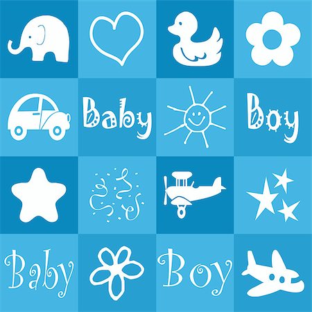 Baby boy announcement card in blue Stock Photo - Budget Royalty-Free & Subscription, Code: 400-06640548