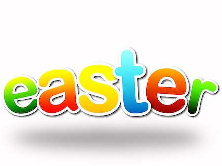 easter eggs in a dark color - 3d color text easter over white with shadow Stock Photo - Budget Royalty-Free & Subscription, Code: 400-06640629