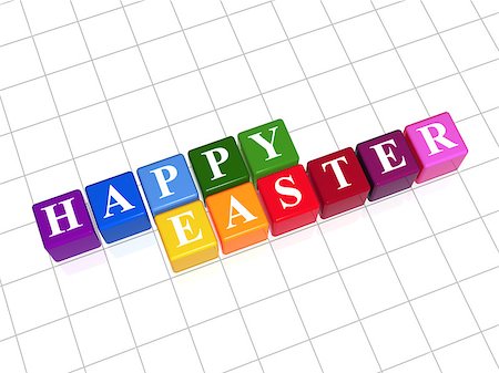 easter eggs in a dark color - 3d color cubes with text happy easter Stock Photo - Budget Royalty-Free & Subscription, Code: 400-06640630