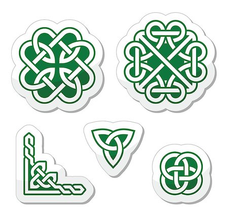 Set od traditional Celtic symbols, knots, braids as labels Stock Photo - Budget Royalty-Free & Subscription, Code: 400-06640649