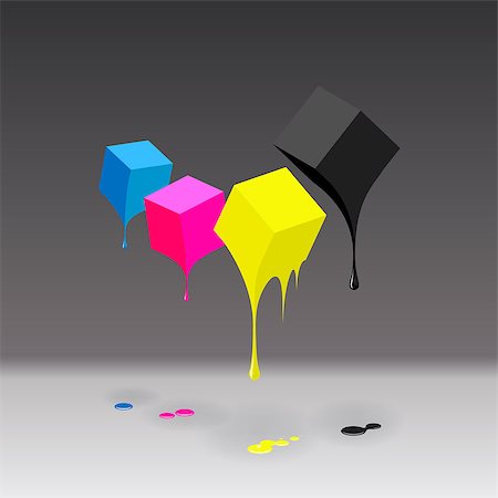 simsearch:400-05341596,k - CMYK cubes with blobs background, vector EPS10 illustration. Stock Photo - Budget Royalty-Free & Subscription, Code: 400-06640698