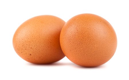 simsearch:400-04992703,k - Pair of brown chicken eggs isolated on white background Stock Photo - Budget Royalty-Free & Subscription, Code: 400-06640932