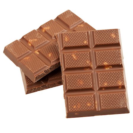 simsearch:400-06860297,k - Milk chocolate with nuts isolated on white background Fotografie stock - Microstock e Abbonamento, Codice: 400-06641186