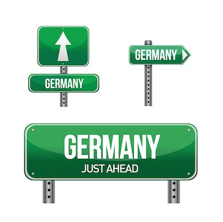 germany Country road sign illustration design over white Foto de stock - Super Valor sin royalties y Suscripción, Código: 400-06641580