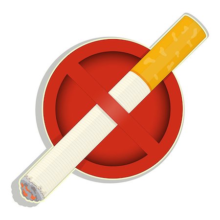 stop sign smoke - Sign No Smoking on white background - Vector illustration Stock Photo - Budget Royalty-Free & Subscription, Code: 400-06642258