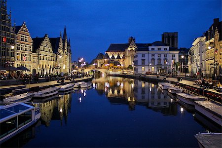A stunning beautiful photo of the great Belgium city. Ghent. This Photo shows how romantic and peaceful this city is. Stock Photo - Budget Royalty-Free & Subscription, Code: 400-06642332