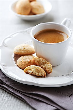 cup of espresso with biscotti on a plate Stock Photo - Budget Royalty-Free & Subscription, Code: 400-06642628