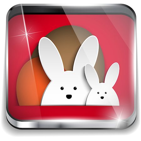 simsearch:400-06638864,k - Vector - Happy Easter Glossy Application Button Stock Photo - Budget Royalty-Free & Subscription, Code: 400-06642702