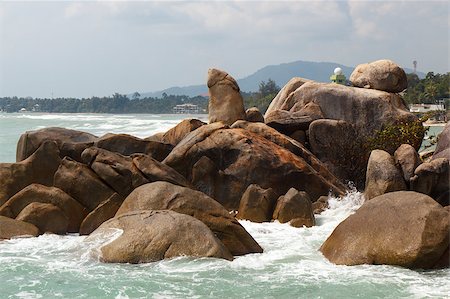 Grandfather rock on Koh Samui, Lamai beach, Thailand Stockbilder - Microstock & Abonnement, Bildnummer: 400-06642843