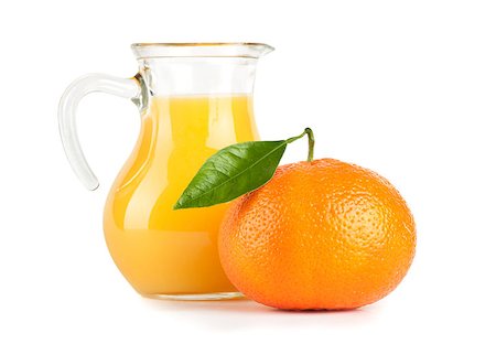 summer cocktails jug - Orange juice in pitcher. Isolated on white background Stock Photo - Budget Royalty-Free & Subscription, Code: 400-06643281