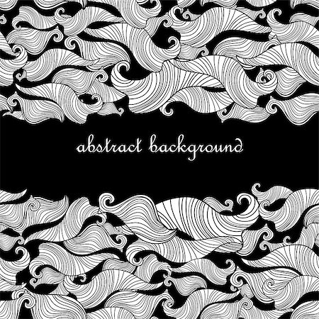 simsearch:400-06694586,k - Graphical abstract seamless pattern of waves on a black background Foto de stock - Super Valor sin royalties y Suscripción, Código: 400-06643742