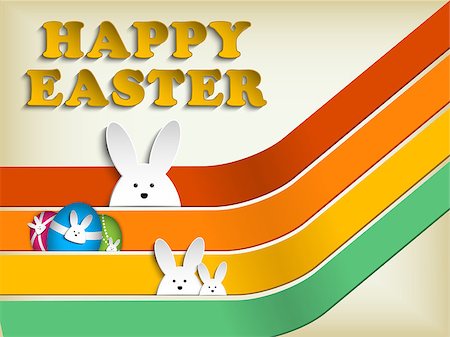 simsearch:400-06638864,k - Happy Easter Rabbit Bunny on Retro Background Stock Photo - Budget Royalty-Free & Subscription, Code: 400-06643863