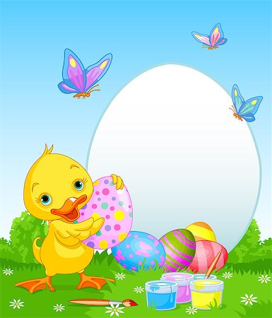 duckling meadow - Easter Duckling painting Easter Eggs. Perfect for your Easter Greeting Stock Photo - Budget Royalty-Free & Subscription, Code: 400-06643946