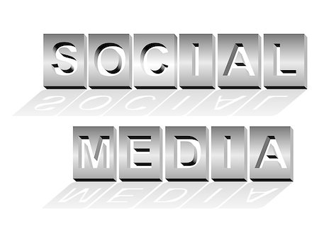 photoestelar (artist) - Social media text in metal letters, isolated on white. Conceptual image. Stock Photo - Budget Royalty-Free & Subscription, Code: 400-06685785