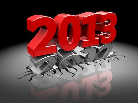 simsearch:400-07293814,k - 3d illustration of new year sign over dark background Stock Photo - Budget Royalty-Free & Subscription, Code: 400-06685933