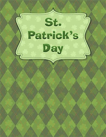 Design for St. Patrick's day with placard on pattern. Fotografie stock - Microstock e Abbonamento, Codice: 400-06685973