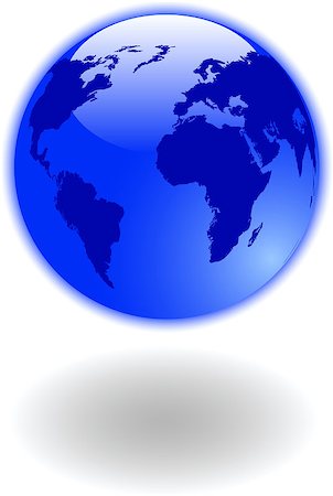 simsearch:400-06686064,k - the vector blue world map and globe Stock Photo - Budget Royalty-Free & Subscription, Code: 400-06686067