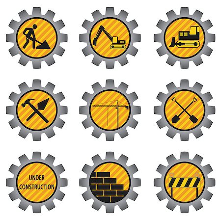 Set of icons with construction theme on the white background. Also available as a Vector in Adobe illustrator EPS 8 format, compressed in a zip file. Foto de stock - Super Valor sin royalties y Suscripción, Código: 400-06686080