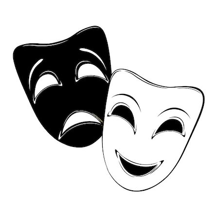 symbol present - Theatrical mask on a white background. Stock Photo - Budget Royalty-Free & Subscription, Code: 400-06686093