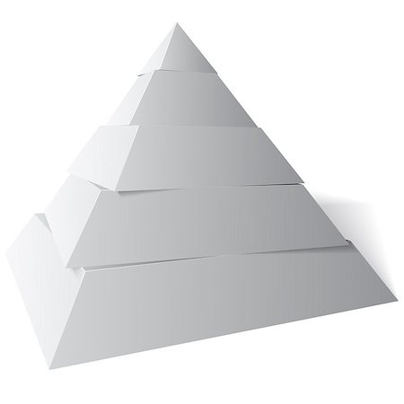 simsearch:400-06514701,k - Five level pyramid shape, The vector illustration is white and grey with a shadow on the floor Stock Photo - Budget Royalty-Free & Subscription, Code: 400-06686159