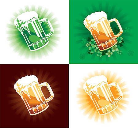 simsearch:400-04167000,k - Four variation of beer tankards of st.Patrick holiday. Foto de stock - Super Valor sin royalties y Suscripción, Código: 400-06686273