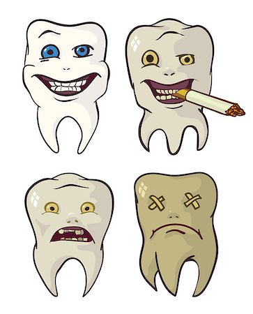 rotten and strong teeth, smoke Photographie de stock - Aubaine LD & Abonnement, Code: 400-06686683