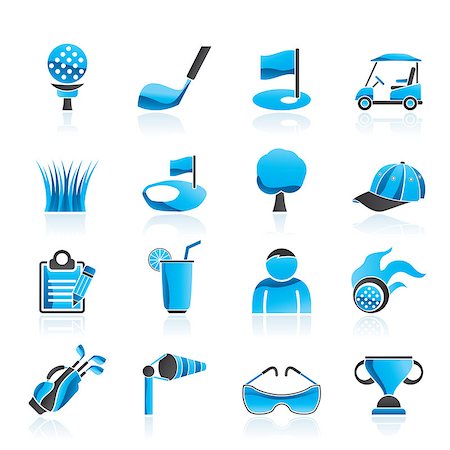 golf and sport icons - vector icon set Stock Photo - Budget Royalty-Free & Subscription, Code: 400-06686690