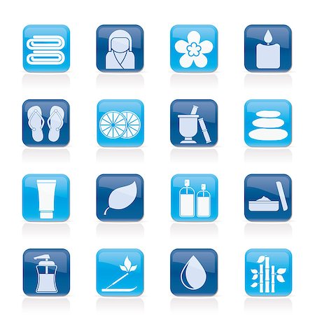 spa icon - Spa objects icons - vector icon set Stock Photo - Budget Royalty-Free & Subscription, Code: 400-06686702